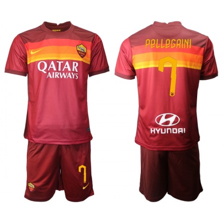 Billiga Fotbollströjor AS Roma Lorenzo Pellegrini 7 Barn Hemma tröja 2020/21 Kortärmad